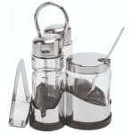 Σετ αλατοπίπερο 4 θέσεων με inox βάση