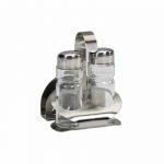 Σετ αλατοπίπερο 3 θέσεων με inox βάση