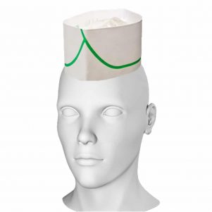 Καπέλο Χάρτινο Δίκοχο με πράσινη ρήγα Σετ των 100 τεμαχίων