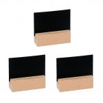 Σετ 3 Κάρτων 2 Όψεων, ΜΑΤ μαύρη με Ξύλινη Βάση