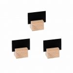 Σετ 3 Κάρτων 2 Όψεων, ΜΑΤ μαύρη με Ξύλινη Βάση