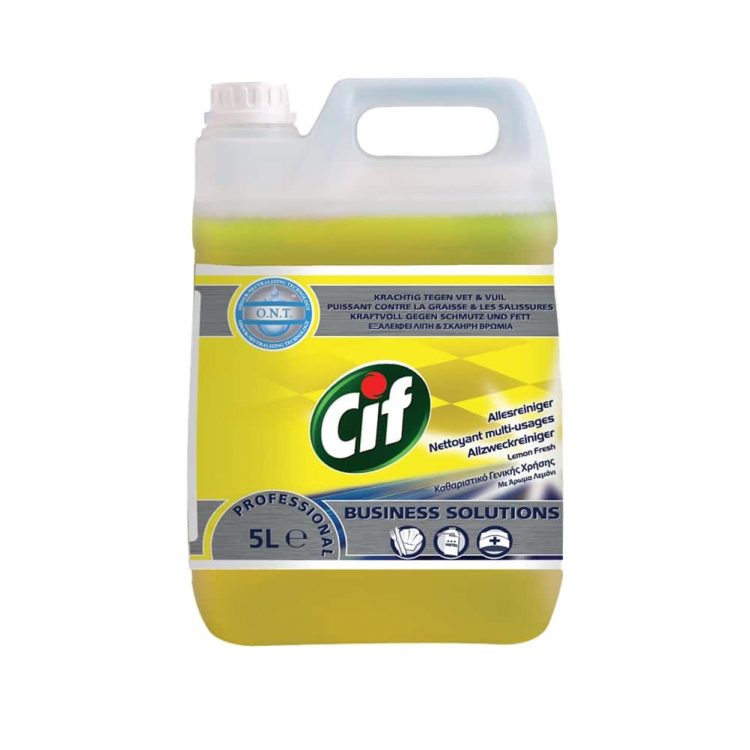 Υγρό απορρυπαντικό 5lt γενικού καθαρισμού με άρωμα λεμόνι Cif Σετ των 2 τεμαχίων