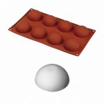 Φόρμα σιλικόνης 17.5x30cm, 8 semisfere 30ml, HappyFlex