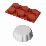 Φόρμα σιλικόνης 17.5x30cm, 6 budini φ50x50Υmm, 100ml, HappyFlex