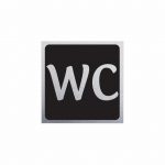 Πινακίδα τοίχου αλουμινίου 10X10cm, W.C.
