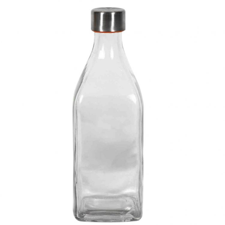 Γυάλινο μπουκάλι 1070ml με καπάκι INOX Σετ των 12 τεμαχίων