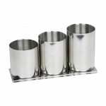 Θήκη ανοξείδωτη INOX 18/10 για καλαμάκια 3 θέσεων