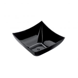 Πλαστικό πιατάκι - μπωλάκι QUADRATA PS 90cc μαύρο Σετ των 25 τεμαχίων