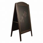 ΠΙΝΑΚΑΣ ΞΥΛΙΝΟΣ ΔΙΠΛΟΣ ΜΕΝΟΥ 152x77cm ΣΚΟΥΡΟ ΚΑΦΕ