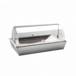 Βιτρίνα ψωμιών ανοξείδωτη 18/10 με καπάκι Roll-Top, 50x30cm, abert Ιταλίας