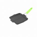 eikona apo Μαντέμι Σερβιρίσματος Τηγάνι με ραβδώσεις 21x21x1.4cm, με χερούλι σιλικόνης, LAVA