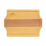 eikona apo Ξύλινο πλατό Λούκι και 1 θέση σως, 36x26 cm, Δίχρωμο με χειρολαβές