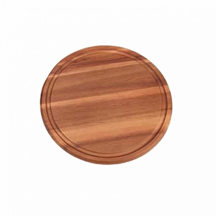 Ξύλινο Πιάτο με Λούκι Στρογγυλό, Φ25x1,5cm, από Ακακία