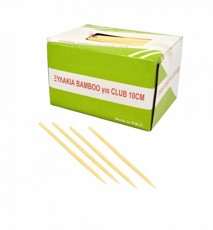 Εικόνα από Πακέτο 1000 Οδοντογλυφίδες/sticks, μακρυές 10cm, με 1 Μύτη, για club, finger-food... Με μια στρογγυλεμένη άκρη για μεζέδες, club sandwich, κτλ