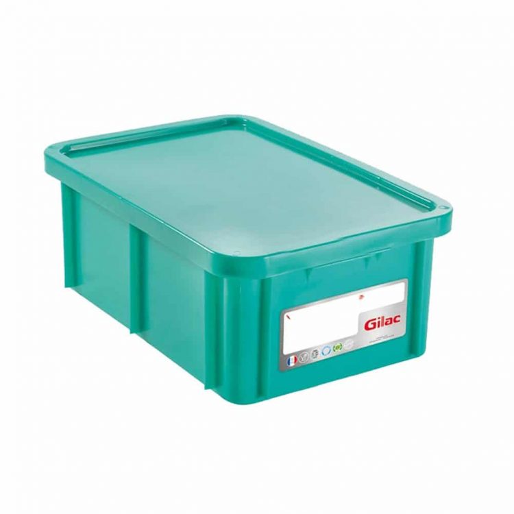 Εικόνα από Δοχείο αποθήκευσης HACCP 35Lt (60x40x23cm) Gilac με καπάκι -40/+90°C πράσινο