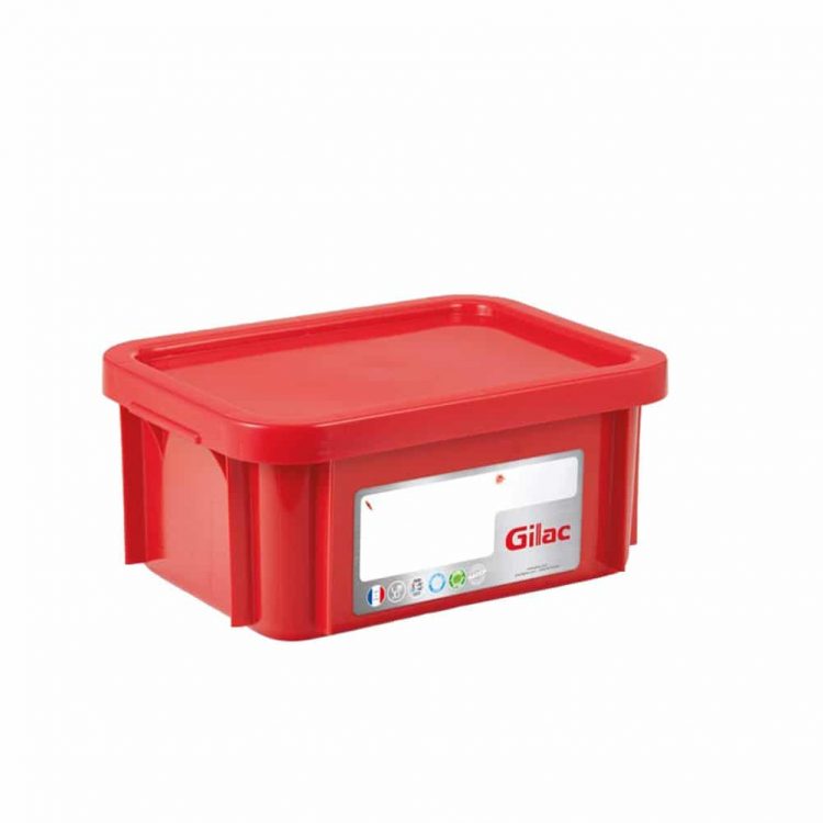 Εικόνα από Δοχείο αποθήκευσης HACCP 12Lt (40x30x18cm) Gilac με καπάκι -40/+90°C κόκκινο