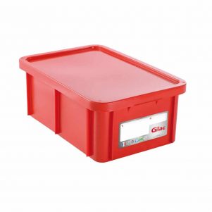 Εικόνα από Δοχείο αποθήκευσης HACCP 35Lt (60x40x23cm) Gilac με καπάκι -40/+90°C κόκκινο