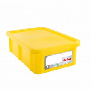 Εικόνα από Δοχείο αποθήκευσης HACCP 25Lt (60x40x19cm) Gilac με καπάκι -40/+90°C κίτρινο