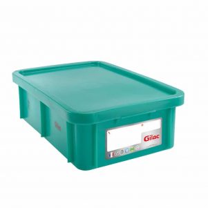 Εικόνα από Δοχείο αποθήκευσης HACCP 25Lt (60x40x19cm) Gilac με καπάκι -40/+90°C πράσινο