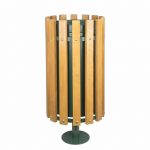 eikona apo Κάδος Εξωτερικού χώρου με ξύλινη επένδυση, Φ38 x 83cm ύψος