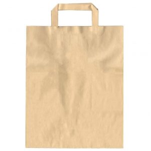 Χάρτινη Τσάντα Take-Away σε χρώμα KRAFT 26+14x32cm Σετ των 250 τεμαχίων