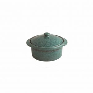 EIKONAAPOΓιουβέτσι με καπάκι stoneware, φ14.5xΥ8cm, πράσινη, Σειρά Coloreo, InSitu