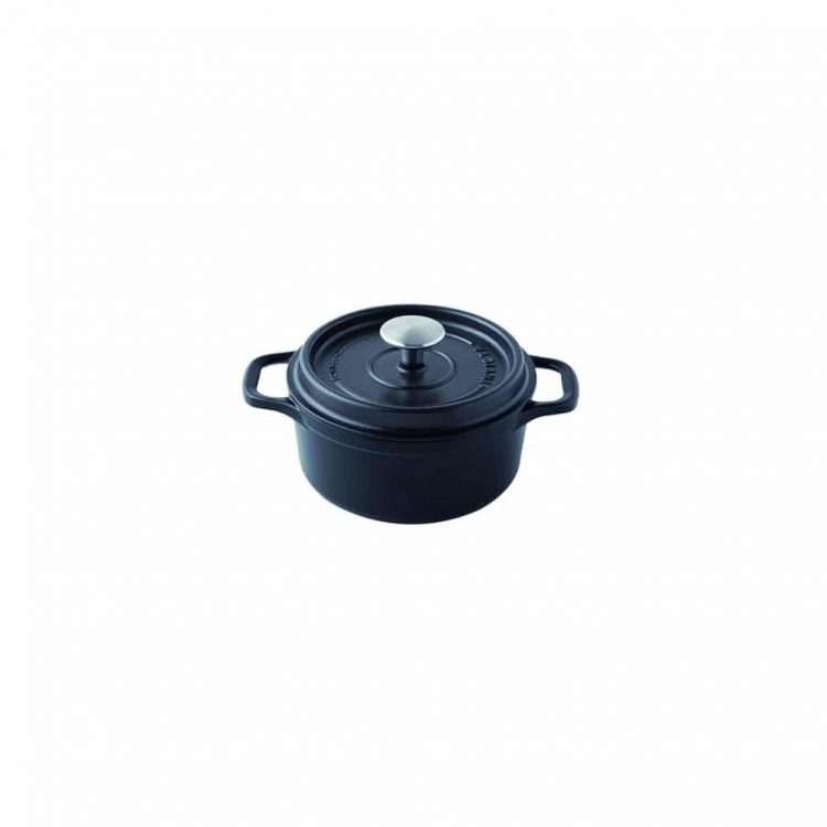 eikonaapoΠυράντοχη κατσαρόλα Cast Iron (μαντέμι), φ18xΥ12.8cm, 1.8Lt, σμαλτωμένος πάτος, με καπάκι, Matfer