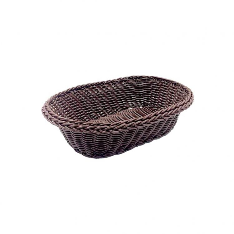 Εικόνα από Ψωμιέρα/Καλάθι Rattan οβάλ 26x20cm καφέ σκούρο