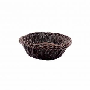 Εικόνα από Ψωμιέρα/Καλάθι Rattan στρογγυλό φ24cm καφέ σκούρο