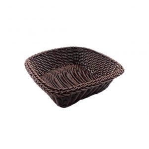 Εικόνα από Ψωμιέρα/Καλάθι Rattan τετράγωνο 24x24cm καφέ σκούρο