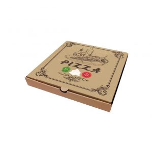 Εικόνα από Κουτί Πίτσας Μικροβέλε σχέδιο Pizza Καφέ 36x36x4.2cm