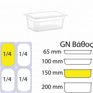 εικόνα από Δοχείο Τροφίμων PP, χωρίς καπάκι, GN1/4 (162 x 265mm) - ύψος 150mm