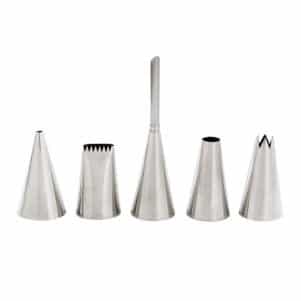εικόνα από Σετ μύτες κορνέ inox 5 τεμαχίων για διακόσμηση διάφορα Cutlery Pro
