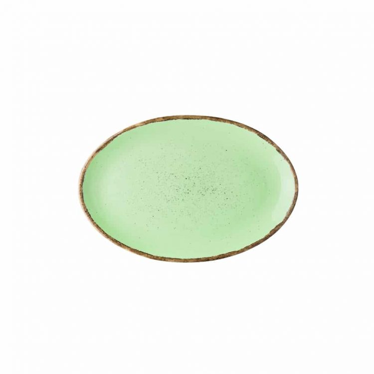 εικόνα από Πιάτο Οβαλ πορσελάνης, 25cm, Πράσινο ανοιχτό, σειρά 360, LUKANDA