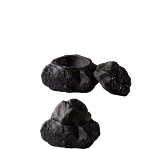 Μπωλ με καπάκι Stoneware Φυσική Πέτρα 16.5x16.5x13.5cm RAW Σετ των 4 τεμαχίων