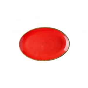 εικόνα από Πιάτο Οβαλ πορσελάνης, 25cm, Κόκκινο, σειρά 360, LUKANDA