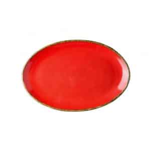 εικόνα από Πιάτο Οβαλ πορσελάνης, 31cm, Κόκκινο, σειρά 360, LUKANDA