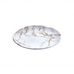 Ikona apo Πιατέλα Παρουσίασης μελαμίνης, φ28xΥ3.5cm, 550gr, άσπρο ματ μάρμαρο