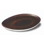 Πιατέλα Οβάλ πορσελάνης Καφέ Σειρά Estia 33x22cm-Le Coq Ιταλίας Σετ 3 τεμαχίων