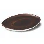 Πιατέλα Οβάλ πορσελάνης Καφέ Σειρά Estia 30x26cm-Le Coq Ιταλίας Σετ 3 τεμαχίων
