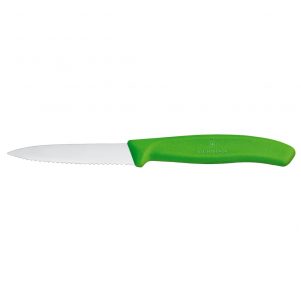 Ikona apo Μαχαίρι κουζίνας 8cm, μυτερό, οδοντωτό, πράσινη λαβή Swiss Classic, VICTORINOX