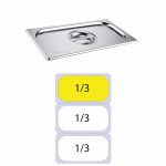 Ikona apo Καπάκι δοχείου γαστρονομίας ανοξείδωτο SS201, 0.7mm, GN1/3 (32.5x17.6)