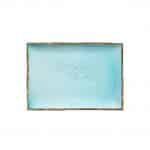 Ikona apo Πιατέλα ορθογώνια πορσελάνης 27x16cm, Θαλασσί, σειρά 360, LUKANDA