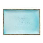 Ikona apo Πιατέλα ορθογώνια πορσελάνης 36x24cm, Θαλασσί, σειρά 360, LUKANDA