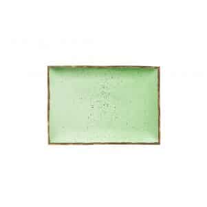 Ikona apo Πιατέλα ορθογώνια πορσελάνης 21x10cm, Πράσινο ανοιχτό, σειρά 360, LUKANDA