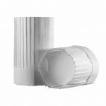 Ikona apo Πακέτο 10 Καπέλα Σεφ, ύψος 22.5cm, άσπρα, 40 πιέτες, με καπάκι, Matfer