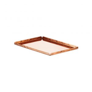 Ikona apo Δίσκος παρουσίασης INOX, σε χρώμα χαλκού (copper), σφυρήλατος, 30.5x21x1.3cm, Leone