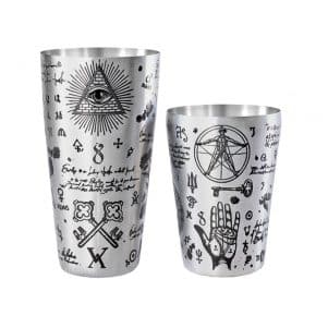 Ikona apo Shaker Alchemy Yokai Boston Tin 28oz/17.5cm & Half Tin 18oz/12.5cm, INOX 18/10, μαυρο, Lumian