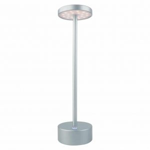 Ikona apo Επιτραπέζιο φωτιστικό LED, Επαναφορτιζόμενο, 3.5W, 3000Κ, 200lm, Ασημί, Darwin