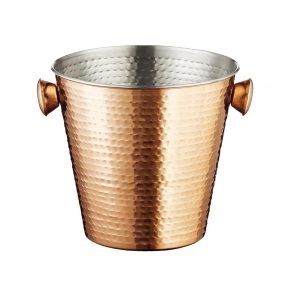 Ikona apo Σαμπανιέρα INOX σε χρώμα χαλκού (copper), σφυρήλατη, φ23.5xΥ21.5cm, Leone